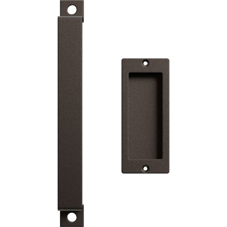 EKENA MILLWORK 11" Pull Handle & 6" Flush Pull for 1 3/4" Doors, Bronze Texture GB6001PP4116BZ